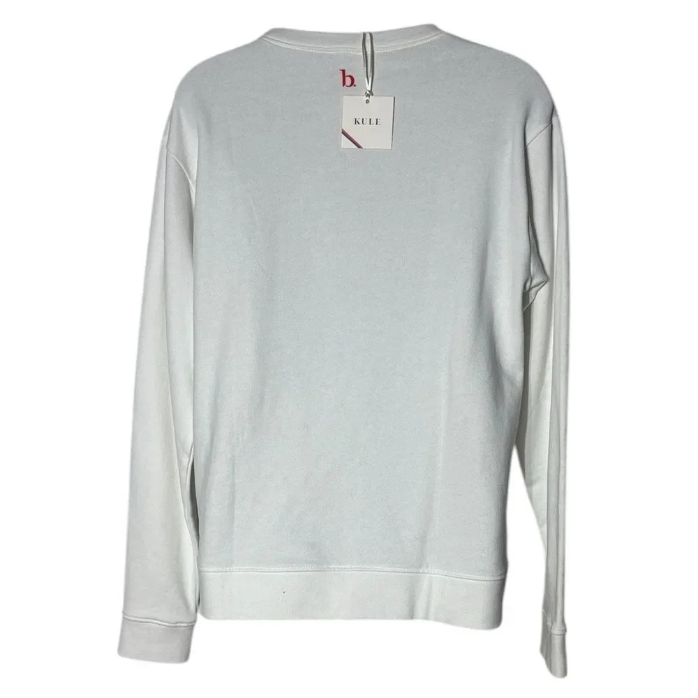 Kule women’s medium ‘hear us roar’ graphic crew neck sweater white/red nwt